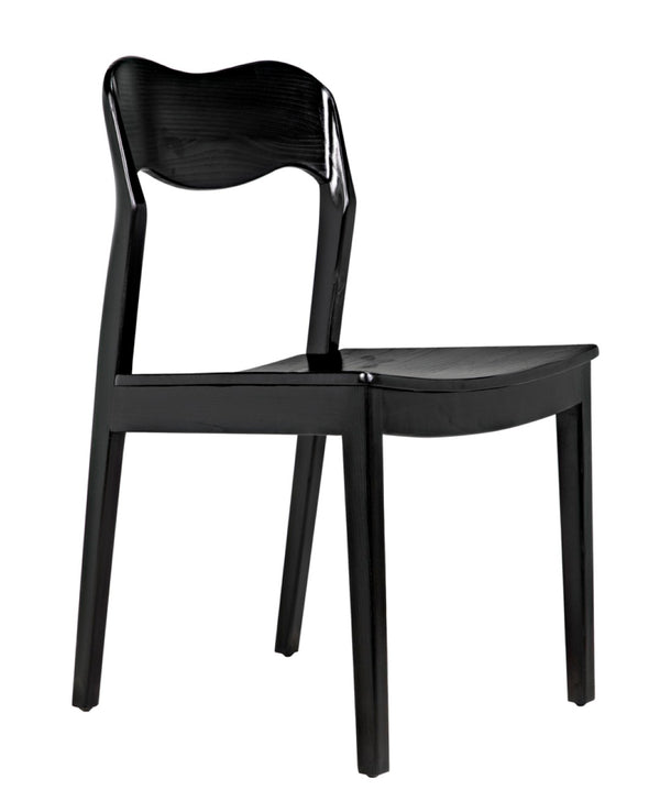 Noir Weller Chair - Handcrafted Charcoal Dining Chair with Minimalist Design for Modern Spaces AE-141CHB