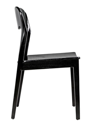 Noir Weller Chair - Handcrafted Charcoal Dining Chair with Minimalist Design for Modern Spaces AE-141CHB