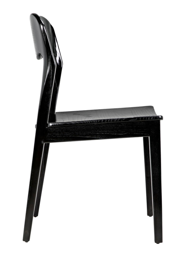Noir Weller Chair - Handcrafted Charcoal Dining Chair with Minimalist Design for Modern Spaces AE-141CHB