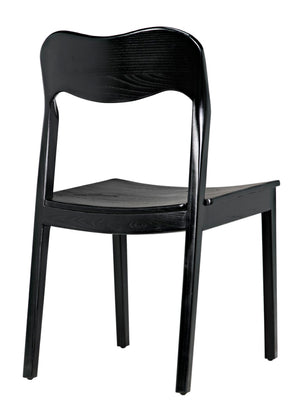 Noir Weller Chair - Handcrafted Charcoal Dining Chair with Minimalist Design for Modern Spaces AE-141CHB