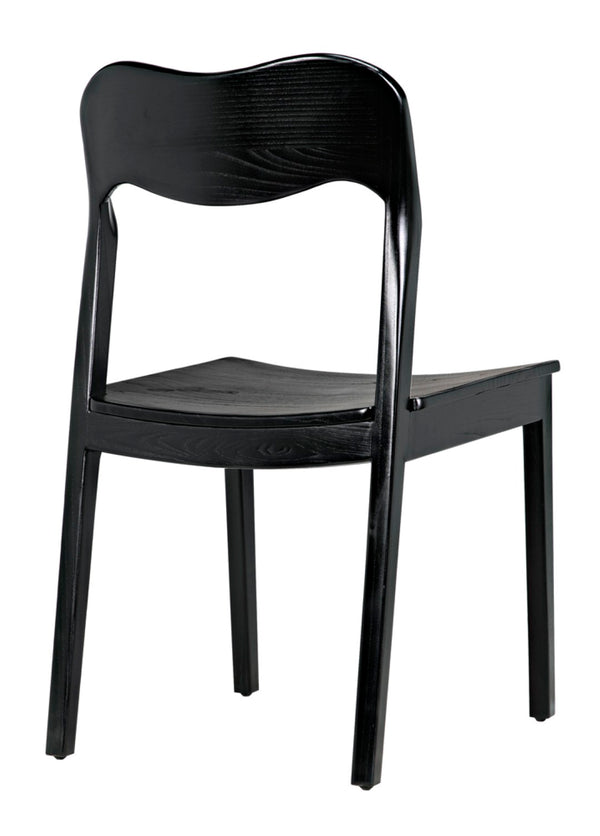 Noir Weller Chair - Handcrafted Charcoal Dining Chair with Minimalist Design for Modern Spaces AE-141CHB