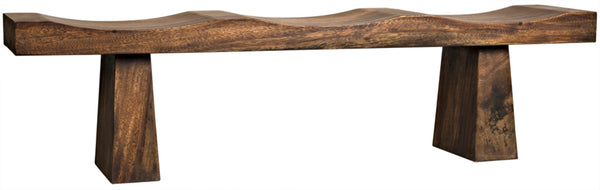 Noir Shibumi Bench - Timeless Elegance and Rustic Character in Solid Munggur Wood for Any Space Clear Coat Flat AE-150