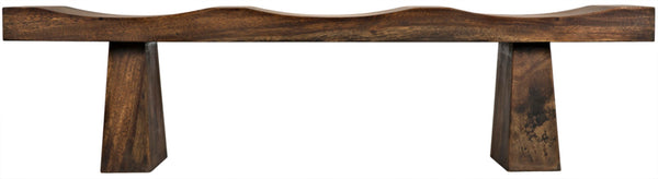 Noir Shibumi Bench - Timeless Elegance and Rustic Character in Solid Munggur Wood for Any Space Clear Coat Flat AE-150