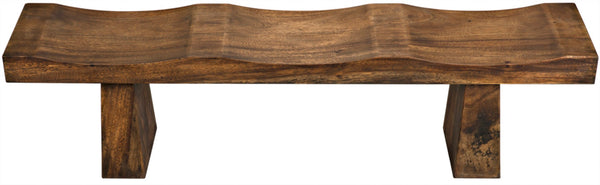 Noir Shibumi Bench - Timeless Elegance and Rustic Character in Solid Munggur Wood for Any Space Clear Coat Flat AE-150