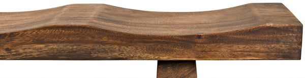 Noir Shibumi Bench - Timeless Elegance and Rustic Character in Solid Munggur Wood for Any Space Clear Coat Flat AE-150