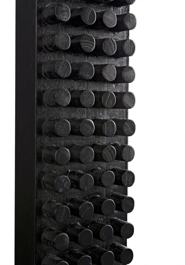 Noir Faustus Mirror - Artisan-Carved Charcoal Black Wall Art for Modern Living Spaces & Entryways AE-153CHB