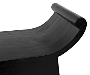 Noir Wey Handcrafted Accent Stool in Charcoal Black – Versatile Asian-Inspired Design for Modern Spaces AE-169CHB