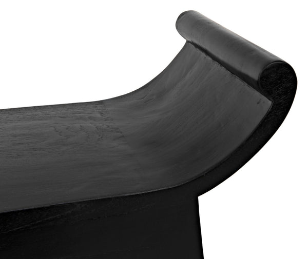 Noir Wey Handcrafted Accent Stool in Charcoal Black – Versatile Asian-Inspired Design for Modern Spaces AE-169CHB