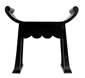Noir Wey Handcrafted Accent Stool in Charcoal Black – Versatile Asian-Inspired Design for Modern Spaces AE-169CHB