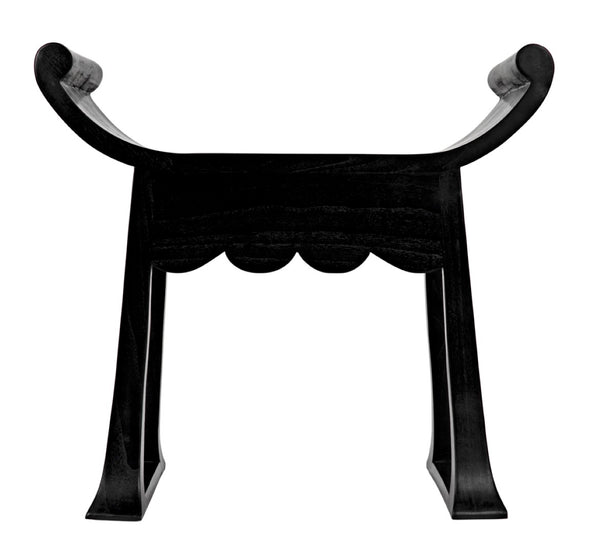 Noir Wey Handcrafted Accent Stool in Charcoal Black – Versatile Asian-Inspired Design for Modern Spaces AE-169CHB