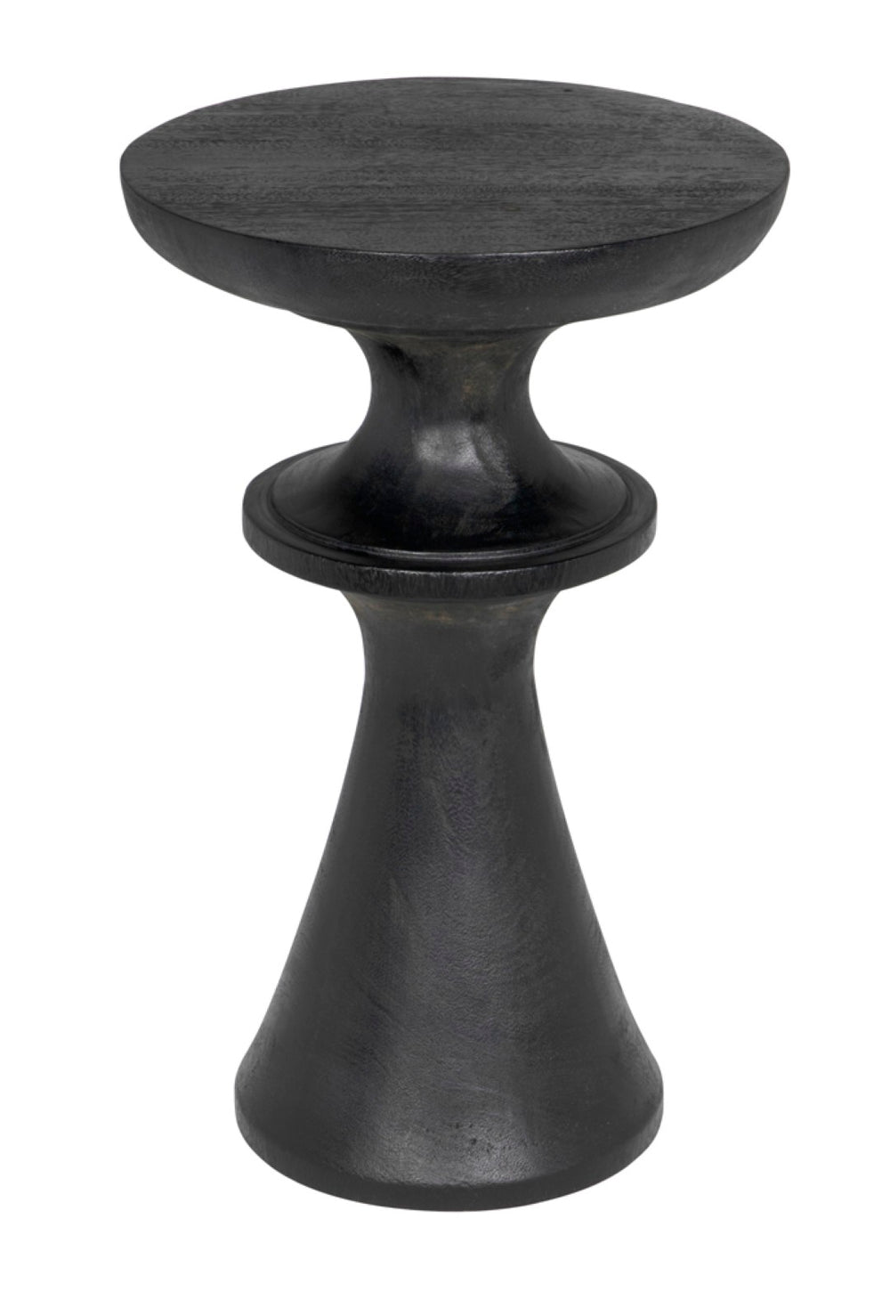 Noir Nolan Minimalist Side Table - Handcrafted Munggur Wood with Burnt Black Finish for Versatile Decor AE-185BB