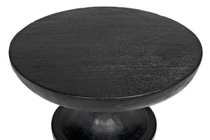Noir Nolan Minimalist Side Table - Handcrafted Munggur Wood with Burnt Black Finish for Versatile Decor AE-185BB
