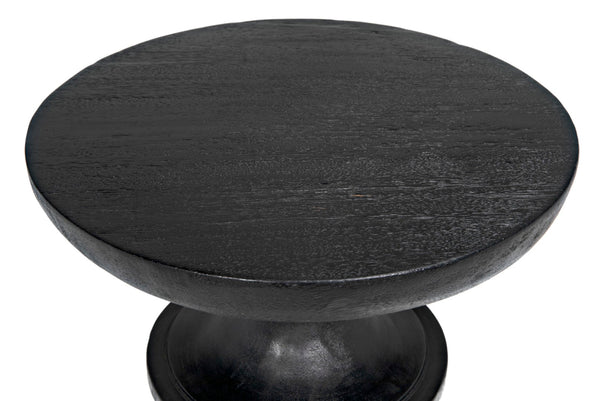 Noir Nolan Minimalist Side Table - Handcrafted Munggur Wood with Burnt Black Finish for Versatile Decor AE-185BB