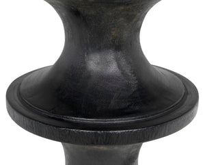 Noir Nolan Minimalist Side Table - Handcrafted Munggur Wood with Burnt Black Finish for Versatile Decor AE-185BB