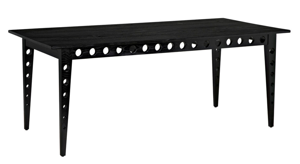 Noir Pericles Minimalist Handcrafted Table/Desk in Charcoal Black - Versatile Design for Modern Spaces AE-204CHB