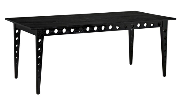 Noir Pericles Minimalist Handcrafted Table/Desk in Charcoal Black - Versatile Design for Modern Spaces AE-204CHB