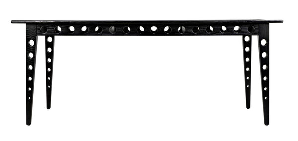 Noir Pericles Minimalist Handcrafted Table/Desk in Charcoal Black - Versatile Design for Modern Spaces AE-204CHB