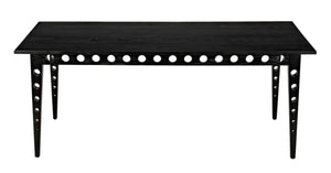 Noir Pericles Minimalist Handcrafted Table/Desk in Charcoal Black - Versatile Design for Modern Spaces AE-204CHB