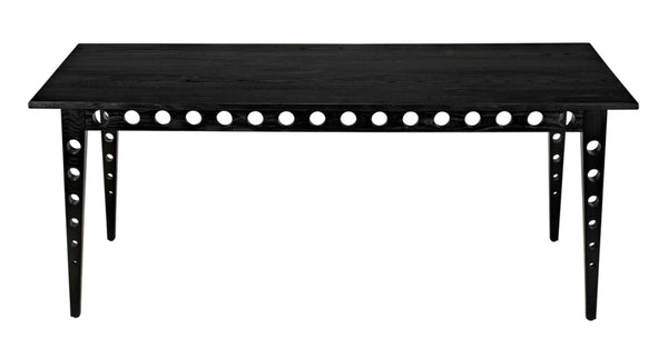 Noir Pericles Minimalist Handcrafted Table/Desk in Charcoal Black - Versatile Design for Modern Spaces AE-204CHB