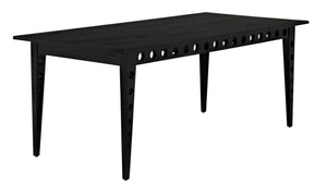 Noir Pericles Minimalist Handcrafted Table/Desk in Charcoal Black - Versatile Design for Modern Spaces AE-204CHB