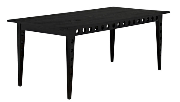 Noir Pericles Minimalist Handcrafted Table/Desk in Charcoal Black - Versatile Design for Modern Spaces AE-204CHB