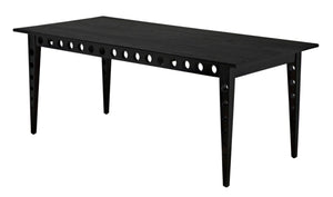 Noir Pericles Minimalist Handcrafted Table/Desk in Charcoal Black - Versatile Design for Modern Spaces AE-204CHB