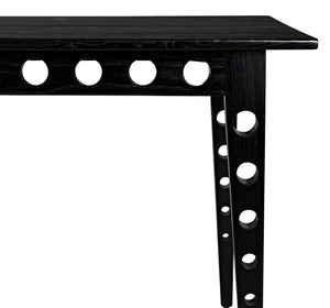 Noir Pericles Minimalist Handcrafted Table/Desk in Charcoal Black - Versatile Design for Modern Spaces AE-204CHB