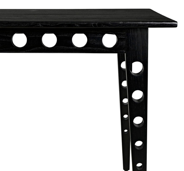Noir Pericles Minimalist Handcrafted Table/Desk in Charcoal Black - Versatile Design for Modern Spaces AE-204CHB