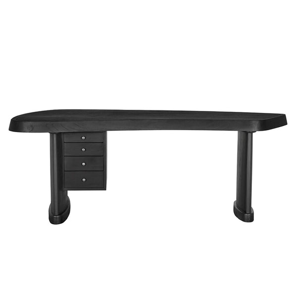 Noir Augustus Desk - Bold Geometric Design with Four Drawers for Clutter-Free Workspace, Charcoal Finish AE-210CHB