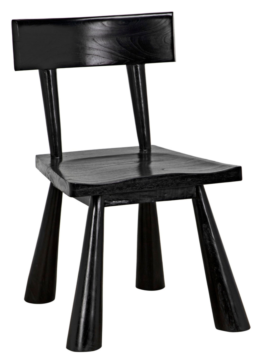 Noir Gilbert Chair - Sculptural Design Dining Chair in Charcoal Black, Ergonomic Comfort & Modern Style AE-213CHB
