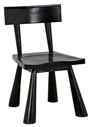 Noir Gilbert Chair - Sculptural Design Dining Chair in Charcoal Black, Ergonomic Comfort & Modern Style AE-213CHB