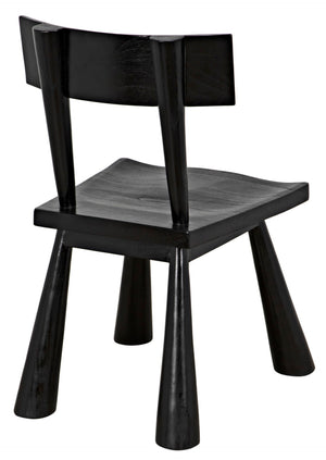Noir Gilbert Chair - Sculptural Design Dining Chair in Charcoal Black, Ergonomic Comfort & Modern Style AE-213CHB