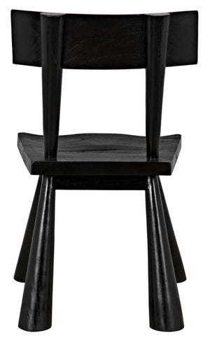 Noir Gilbert Chair - Sculptural Design Dining Chair in Charcoal Black, Ergonomic Comfort & Modern Style AE-213CHB