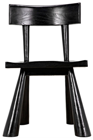 Noir Gilbert Chair - Sculptural Design Dining Chair in Charcoal Black, Ergonomic Comfort & Modern Style AE-213CHB