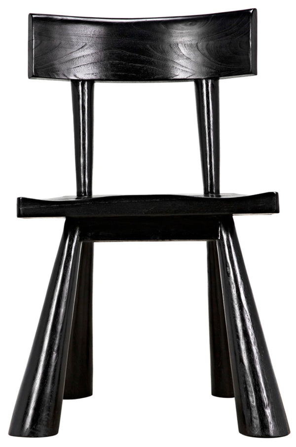 Noir Gilbert Chair - Sculptural Design Dining Chair in Charcoal Black, Ergonomic Comfort & Modern Style AE-213CHB