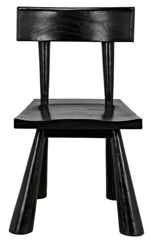 Noir Gilbert Chair - Sculptural Design Dining Chair in Charcoal Black, Ergonomic Comfort & Modern Style AE-213CHB