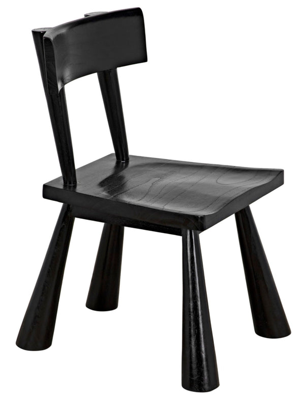 Noir Gilbert Chair - Sculptural Design Dining Chair in Charcoal Black, Ergonomic Comfort & Modern Style AE-213CHB