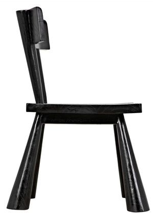 Noir Gilbert Chair - Sculptural Design Dining Chair in Charcoal Black, Ergonomic Comfort & Modern Style AE-213CHB