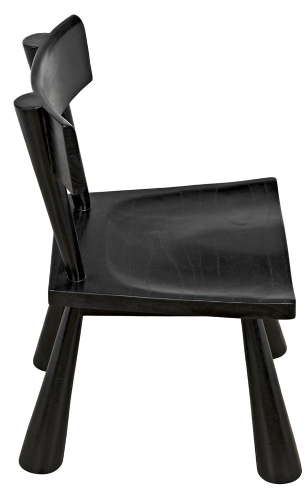 Noir Gilbert Chair - Sculptural Design Dining Chair in Charcoal Black, Ergonomic Comfort & Modern Style AE-213CHB