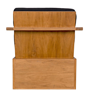 Noir Ungaro Teak Chair - Handcrafted Artisanal Design with Plush Black Cushions for Modern Spaces AE-219T