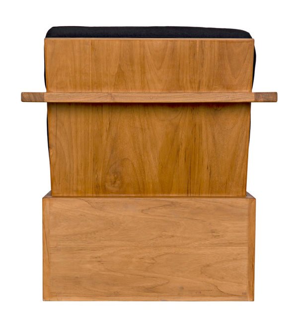 Noir Ungaro Teak Chair - Handcrafted Artisanal Design with Plush Black Cushions for Modern Spaces AE-219T