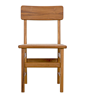 Noir Comet Chair: Handcrafted Teak Elegance with Caned Seat for Dining Rooms & Stylish Living Spaces AE-220T