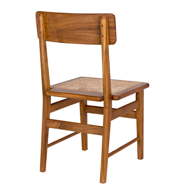 Noir Comet Chair: Handcrafted Teak Elegance with Caned Seat for Dining Rooms & Stylish Living Spaces AE-220T