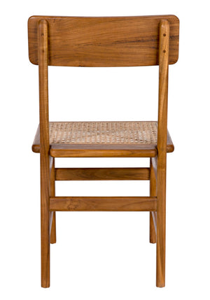 Noir Comet Chair: Handcrafted Teak Elegance with Caned Seat for Dining Rooms & Stylish Living Spaces AE-220T