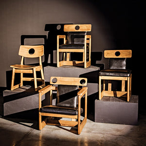 Noir Buraco Chair - Handcrafted Teak Dining Chair with Mid-Century Design for Stylish Comfort & Durability AE-221T