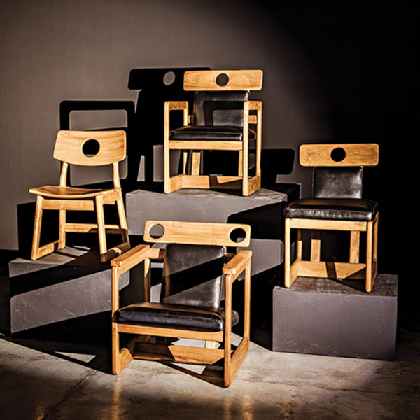 Noir Buraco Chair - Handcrafted Teak Dining Chair with Mid-Century Design for Stylish Comfort & Durability AE-221T