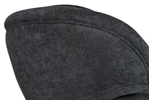 Noir Valerie Chair: Contemporary Comfort with Natural Wood Frame & Soft Grey Fabric for Any Space Charcoal Black AE-230G