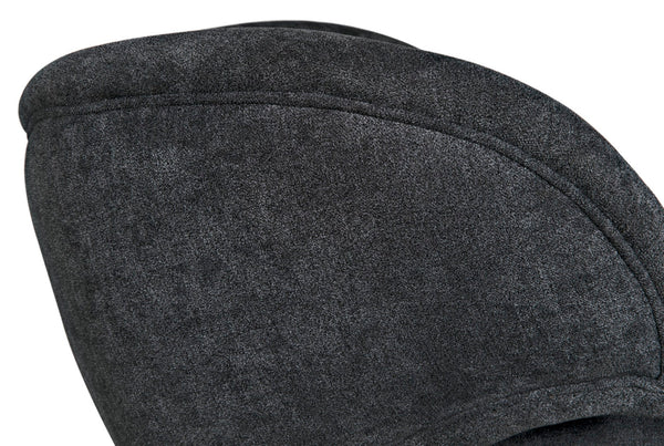 Noir Valerie Chair: Contemporary Comfort with Natural Wood Frame & Soft Grey Fabric for Any Space Charcoal Black AE-230G