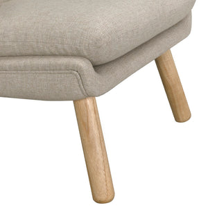 Noir Valerie Chair: Contemporary Comfort with Natural Wood Frame & Soft Grey Fabric for Any Space Clear Coat Flat AE-230W