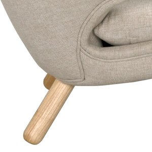 Noir Valerie Chair: Contemporary Comfort with Natural Wood Frame & Soft Grey Fabric for Any Space Clear Coat Flat AE-230W